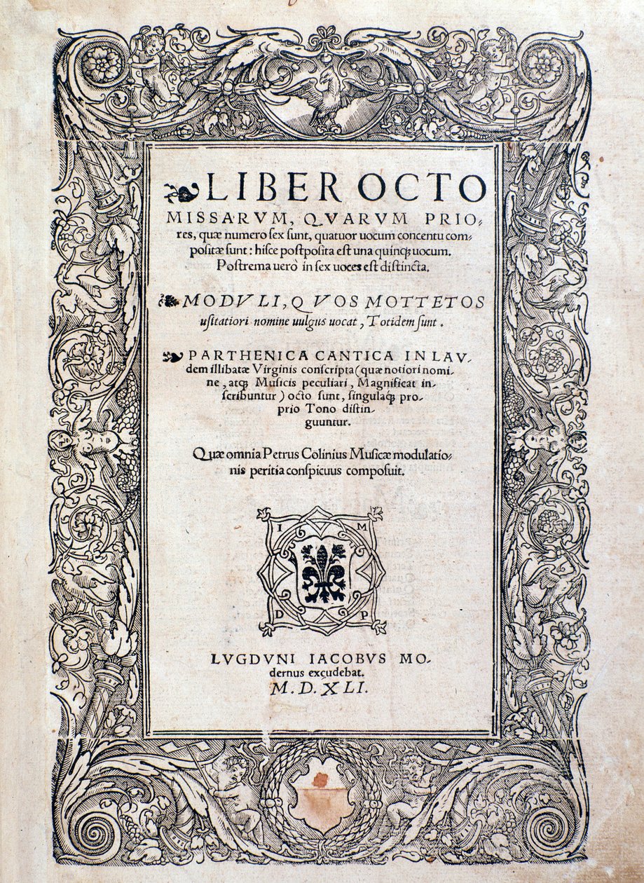 Frontispiece from Liber Octo Missarum (1541) by Unknown artist