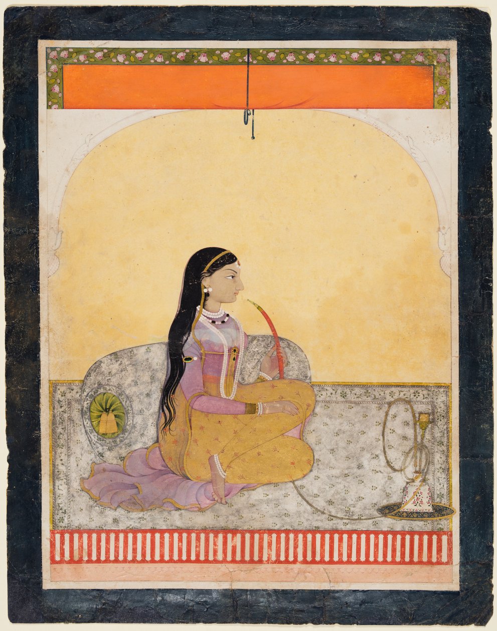 Seated Lady Smoking a Hookah by Unknown artist