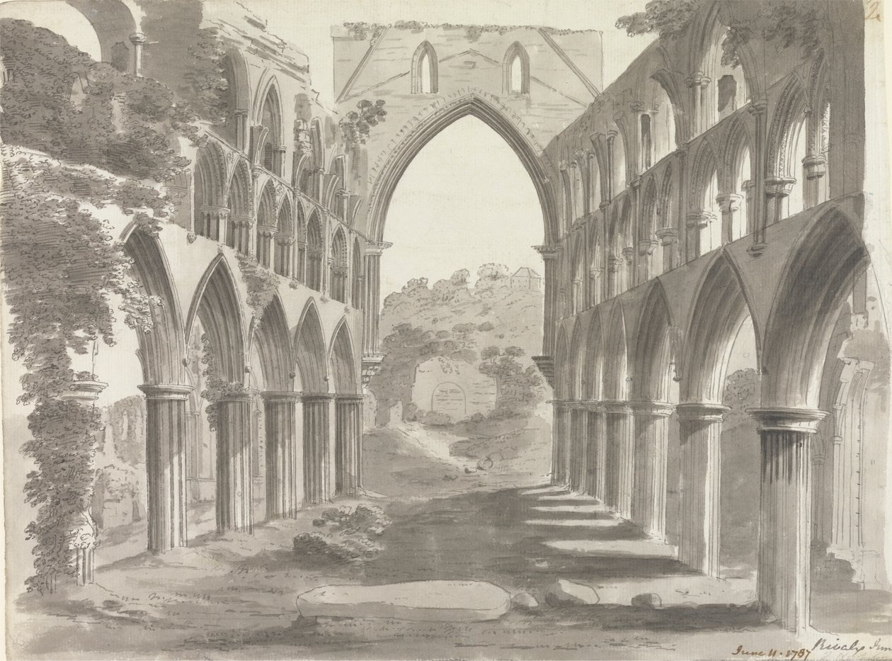 The Nave of Rievaulx Abbey, Yorkshire by Unknown artist