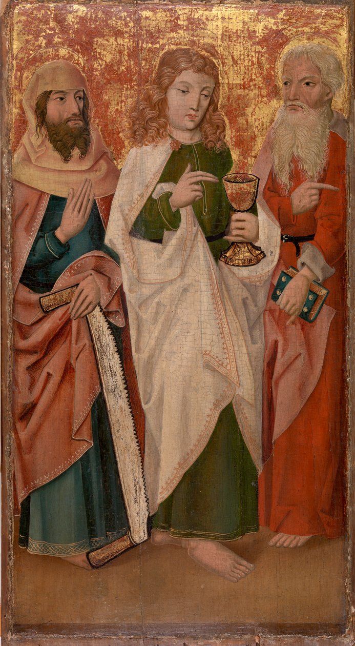 Three Apostles with Cross-Cutter, Chalice and Book by Unknown artist