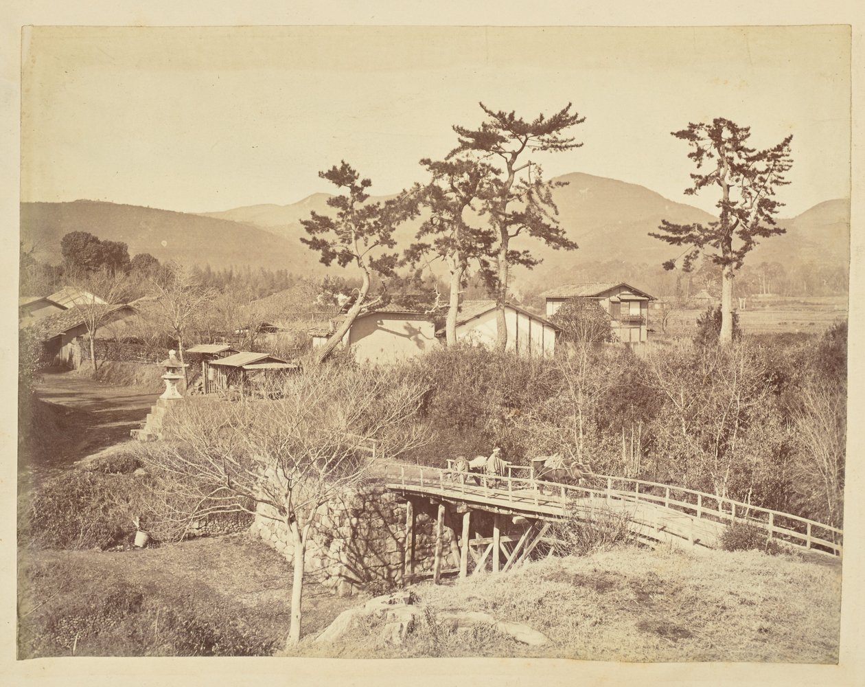 Man and Ox Crossing a Bridge by Unknown artist/maker