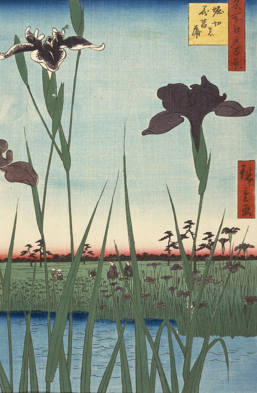 Horikiri Iris Garden, from the series One Hundred Famous Views of Edo by Utagawa Hiroshige
