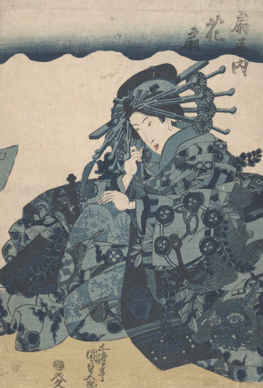 Unknown aizuri-e print by Utagawa Kunisada