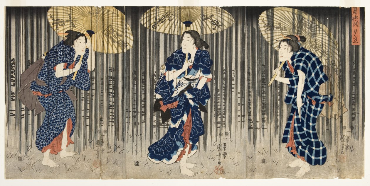 Sudden Shower in the Summer, c.1849-51 by Utagawa Kuniyoshi