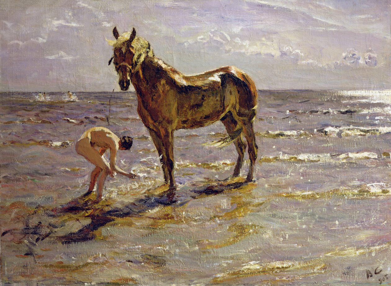 Bathing a Horse by Valentin Aleksandrovich Serov