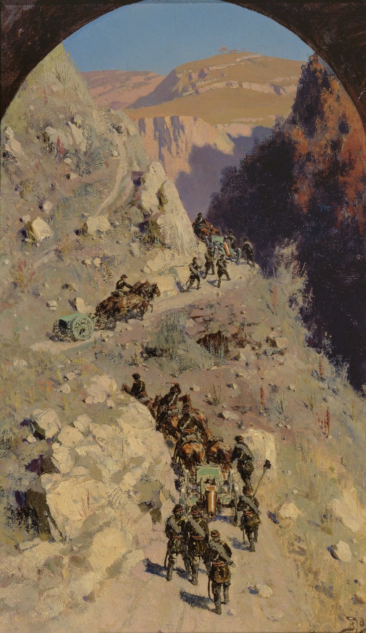 Artillery in the Caucasian Mountains by Vasilij Dmitrievich Polenov