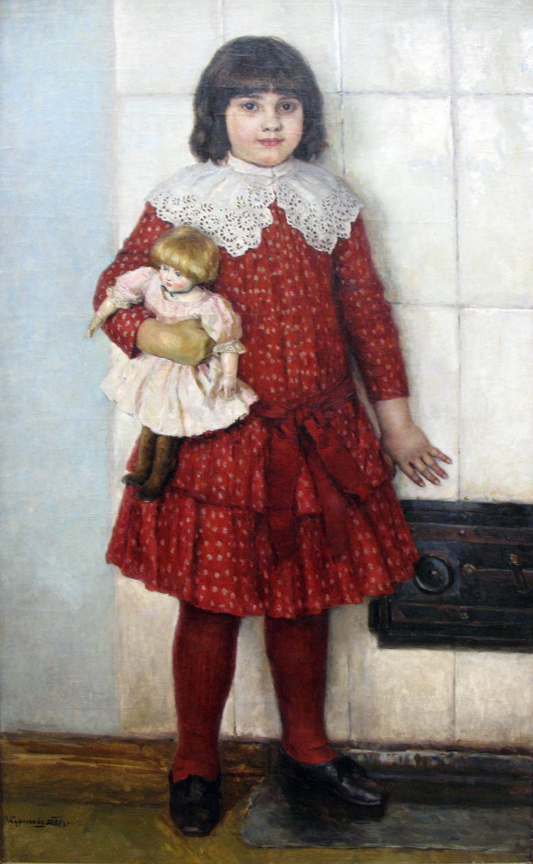 Portrait of O.V. Surikova as a Child by Vasilij Ivanovic Surikov