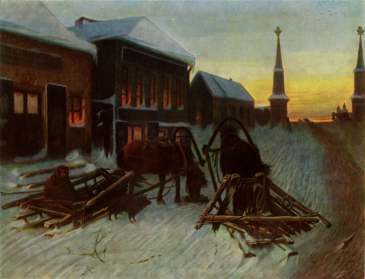The Ale-house at the Toll-bridge by Vasily Perov