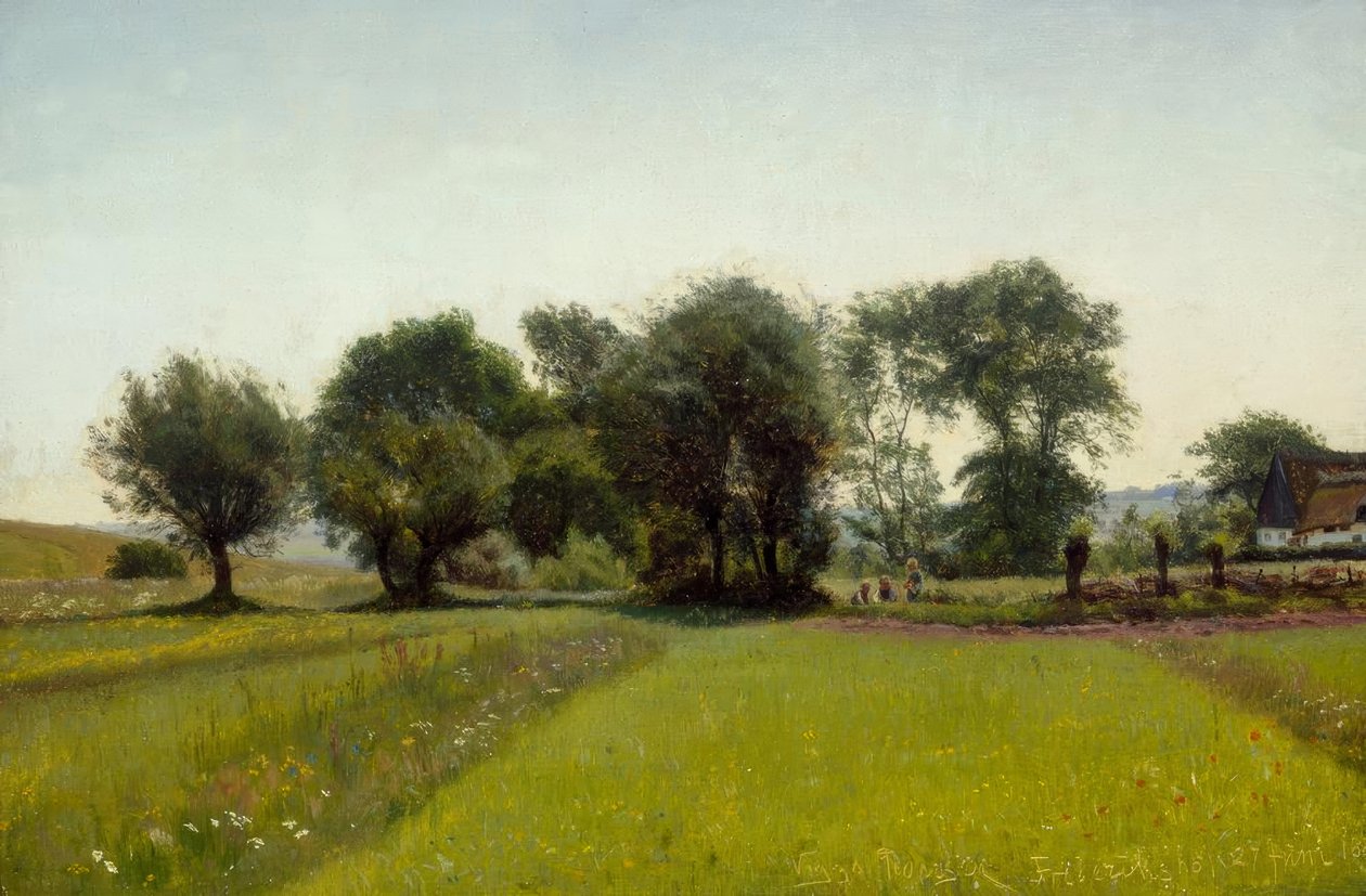 Children Playing in the Fields by Viggo Pedersen