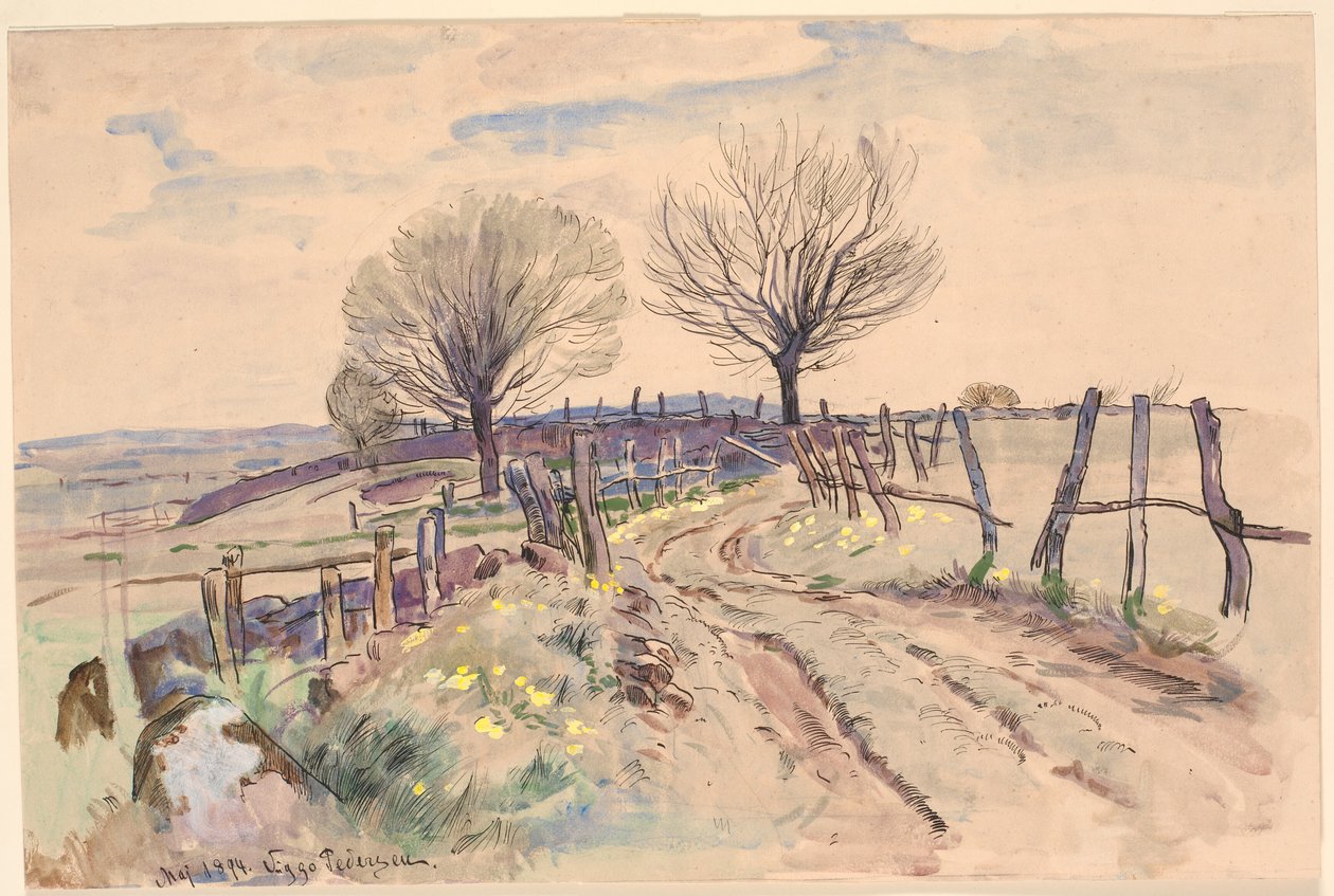 Landscape with Field Road by Viggo Pedersen