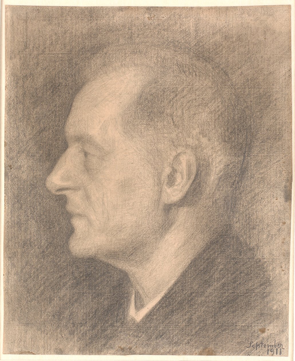 Portrait of Alfred Bramsen, Profile etc. by Vilhelm Hammershøi