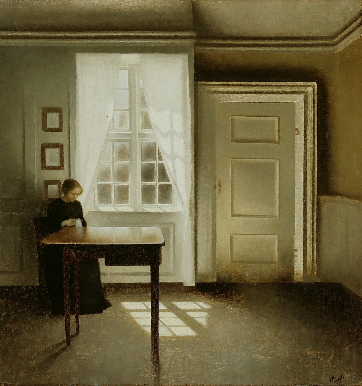 Interior with a Lady by Vilhelm Hammershoi