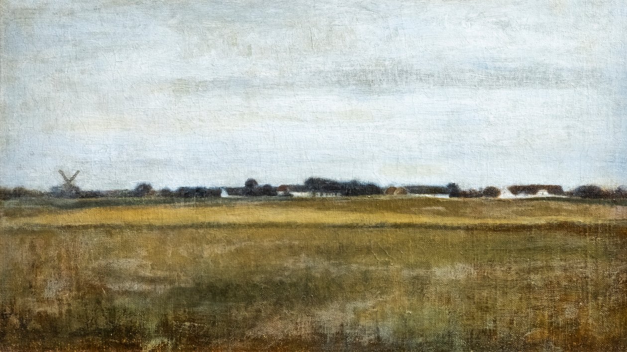 Landscape of Virum near Frederiksdal, summer by Vilhelm Hammershoi