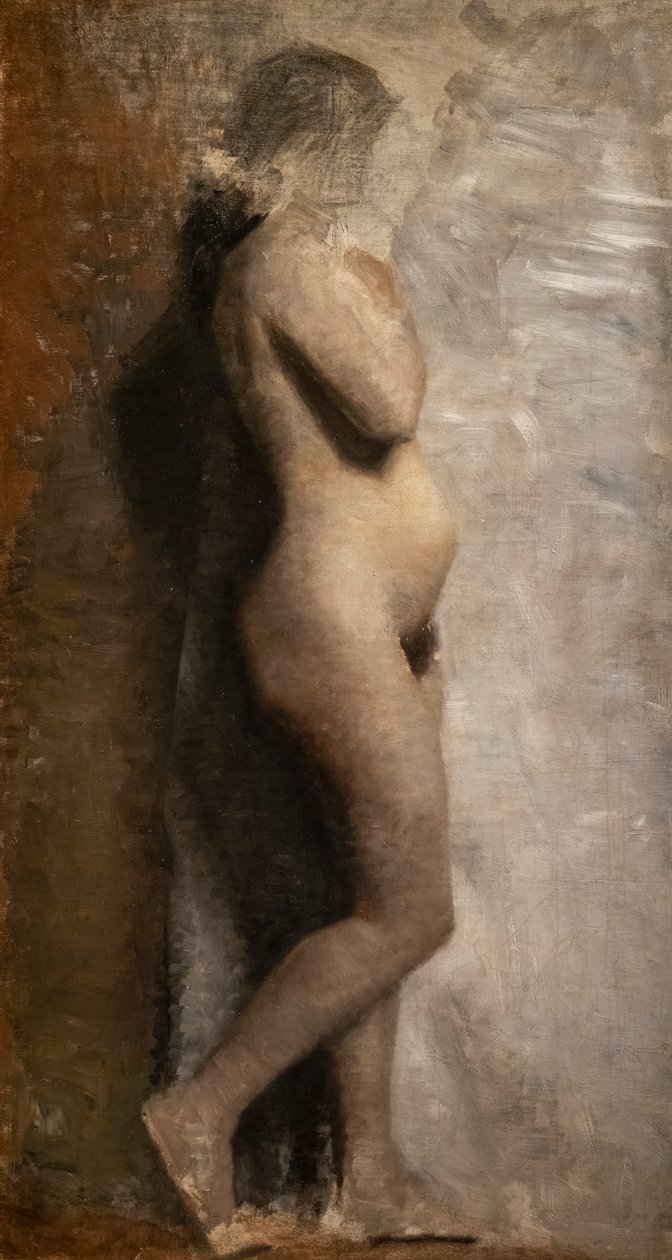 Naked Female Model, Profile by Vilhelm Hammershoi