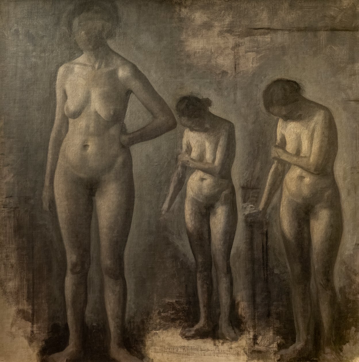 Three Studies of Female Nude by Vilhelm Hammershoi