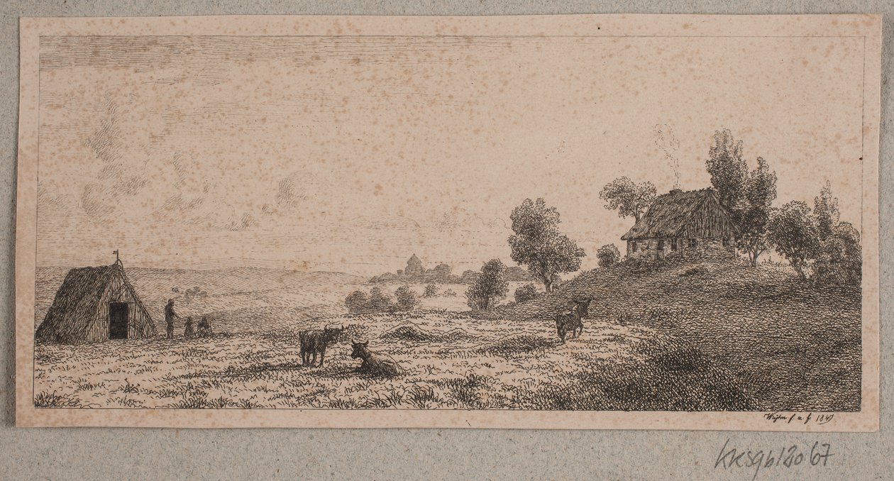 Landscape with a Farmhouse and a Cottage by Vilhelm Kyhn