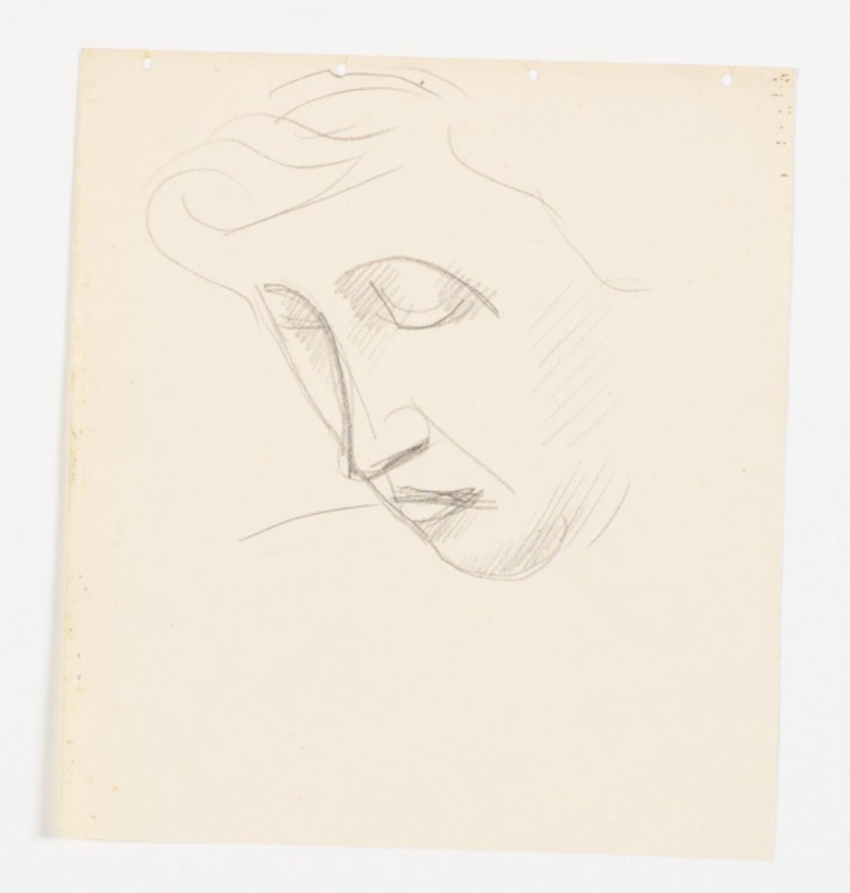 Female Portrait in Three-Quarter Profile, Bent to the Left by Vilhelm Lundstrøm