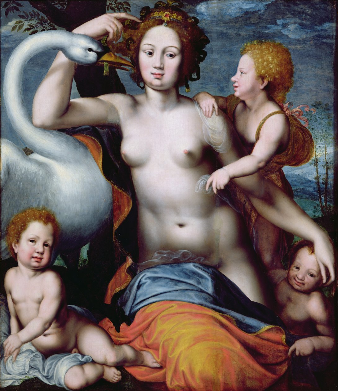 Leda and the Swan by Vincent Sellaer