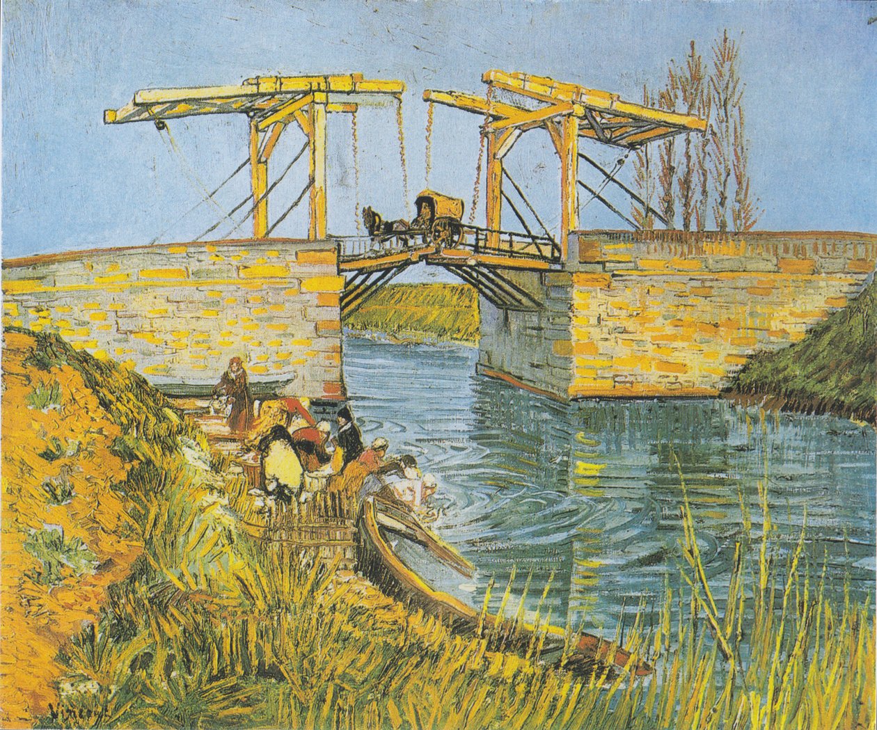 The Langlois Bridge at Arles with Washerwomen by Vincent van Gogh