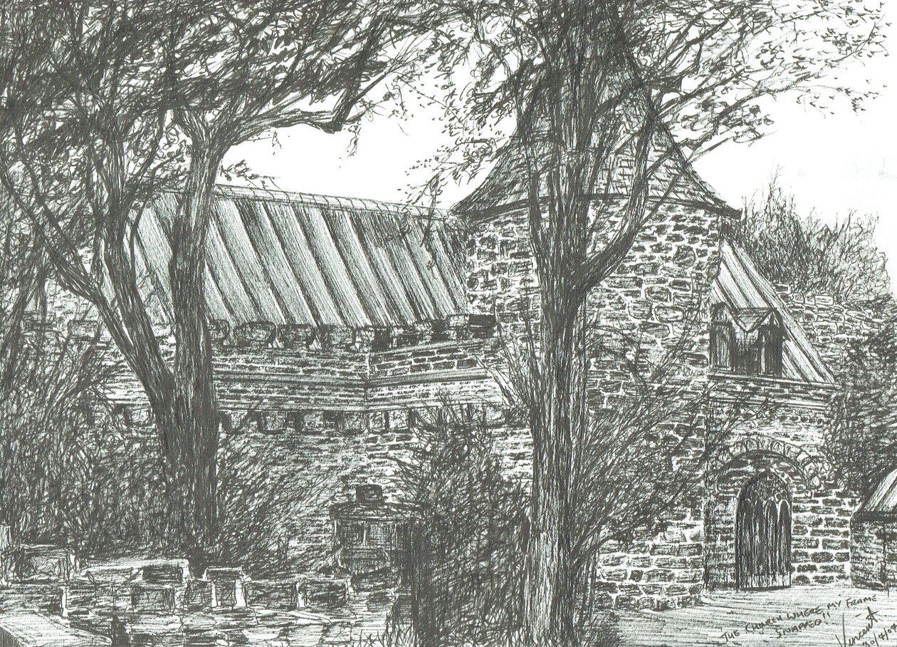 Church on Road to Oban by Vincent Alexander Booth