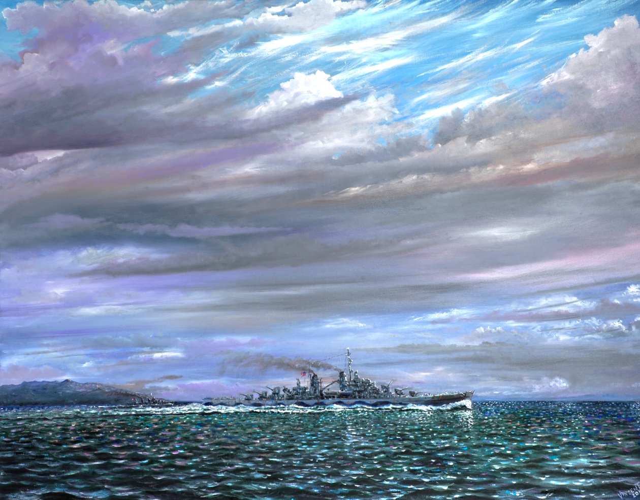USS Juneau Guardalcanal 1942 by Vincent Alexander Booth