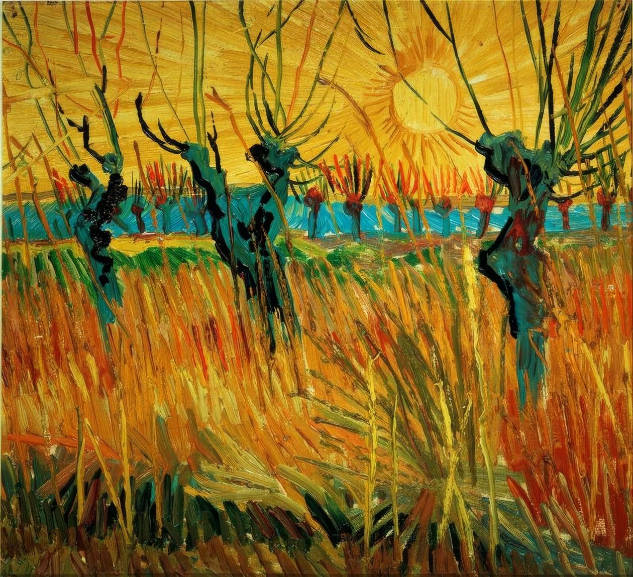 Willows at Sunset by Vincent van Gogh