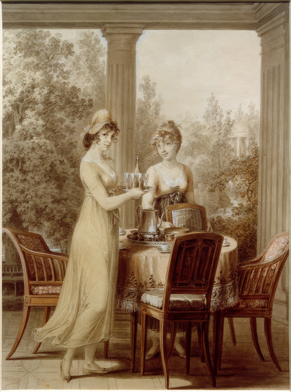 Two Ladies in the Pavilion by Vincenz Georg Kininger