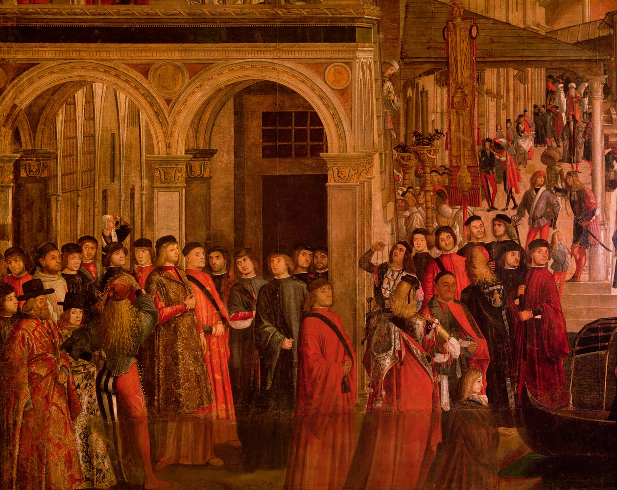 The Miracle of the Relic of the True Cross on the Rialto Bridge (detail) by Vittore Carpaccio