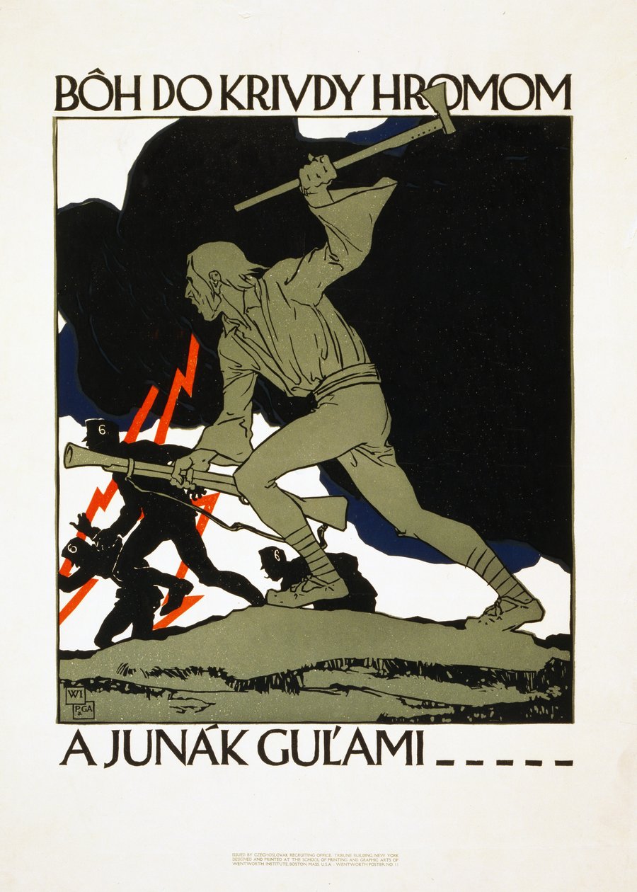 Recruitment Poster for the Czechoslovakian Army, 1918 by Vojtch Preissig