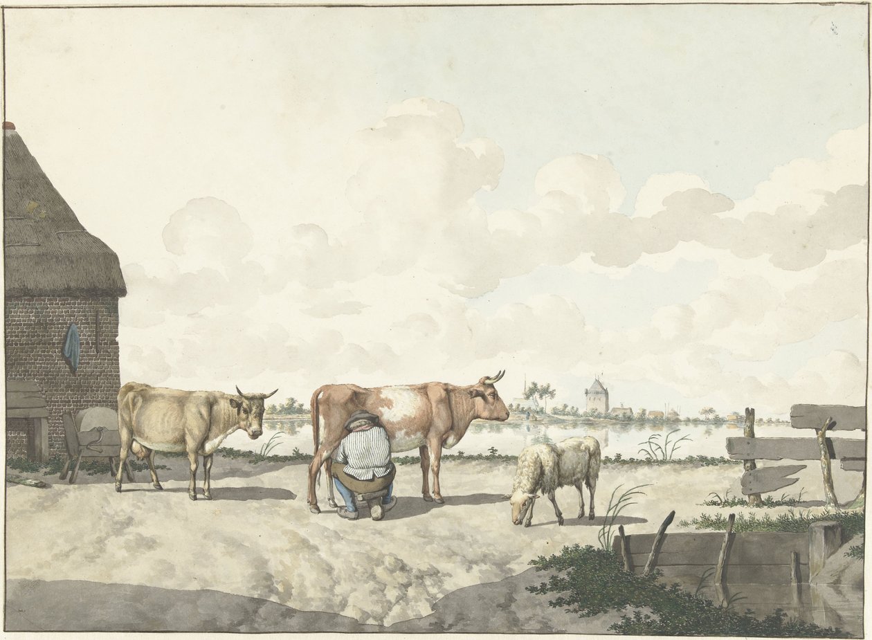 Milking Farmer by W. Barthautz