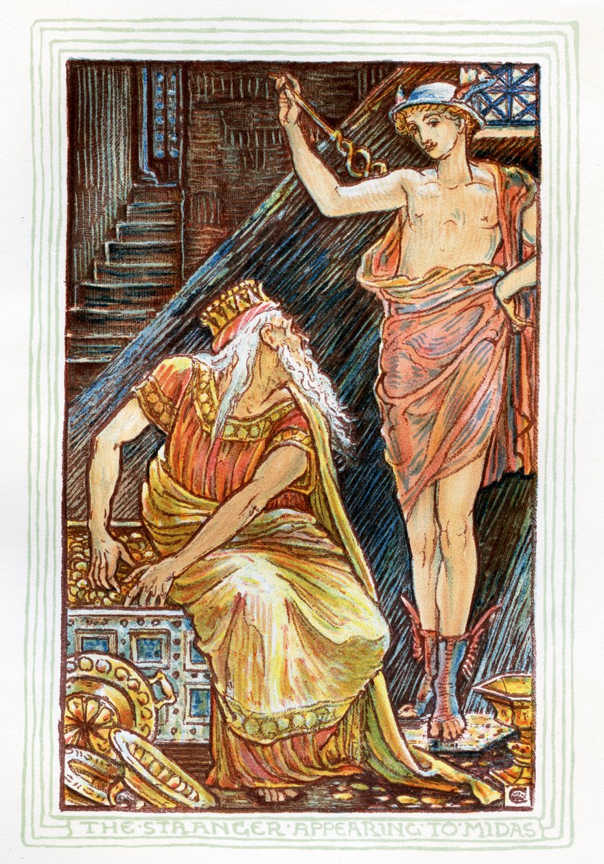 The Stranger Appearing to Midas by Walter Crane