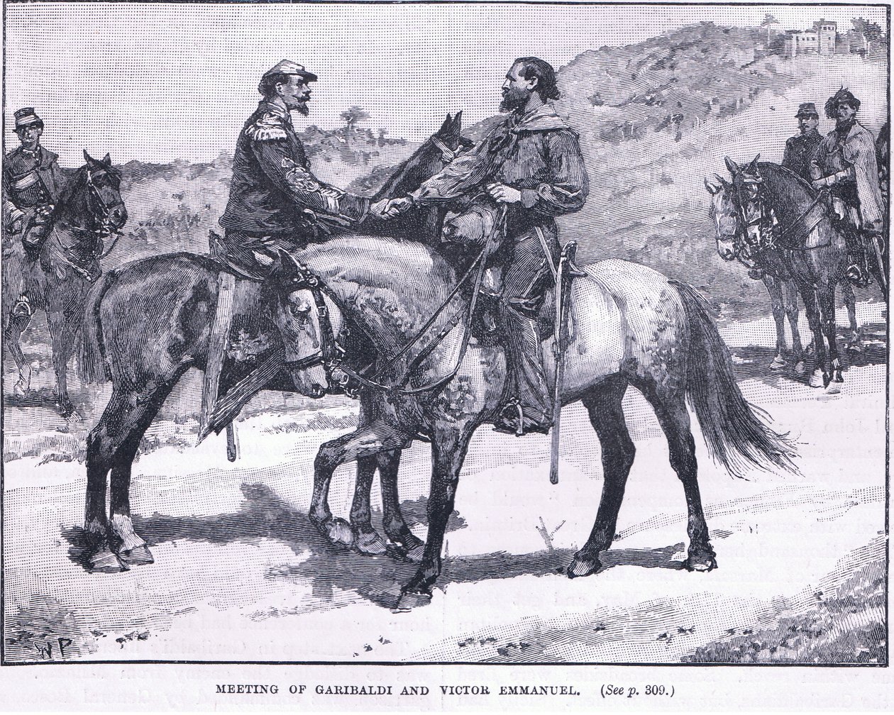 Meeting of Garibaldi and Victor Emmanuel 1860 AD by Walter Paget