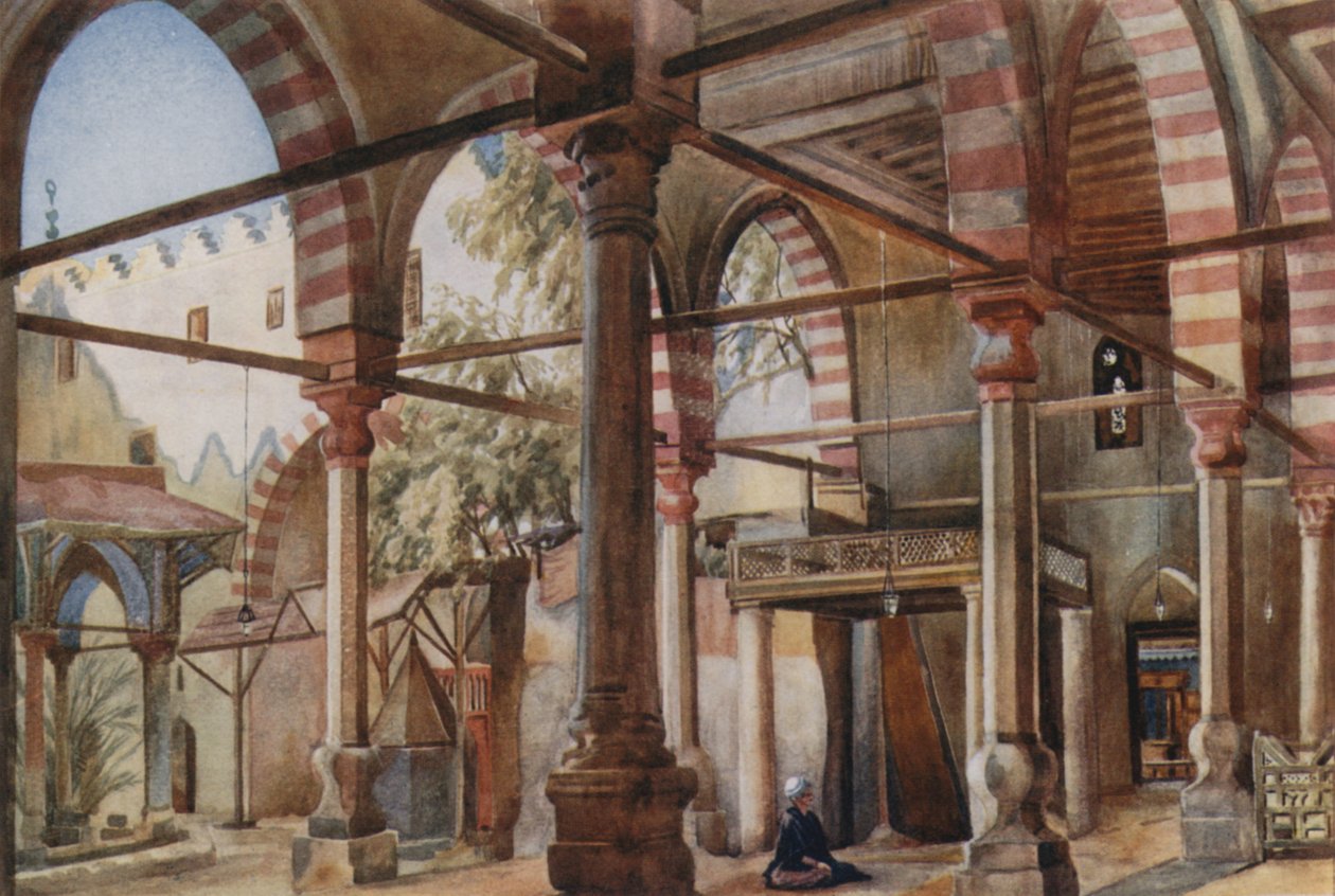 Interior of the Mosque of Shakhoun, Cairo by Walter Spencer Stanhope Tyrwhitt