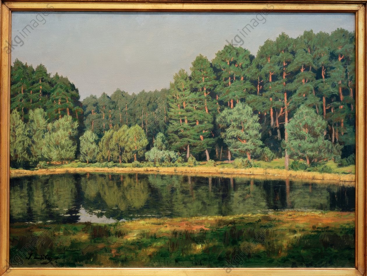 Forest Landscape with a Markish Lake by Walter Leistikow