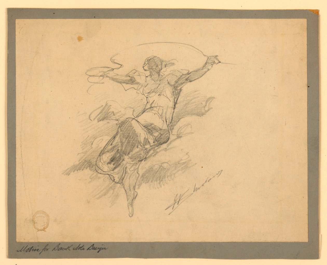 Motif for Bank Note Design by Walter Shirlaw