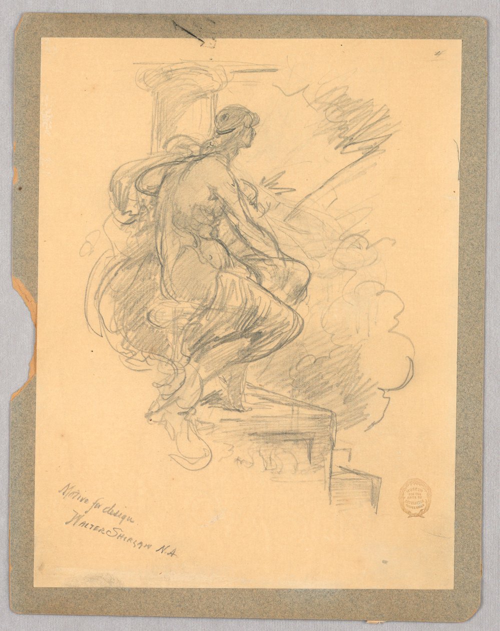 Seated Woman (Motif for Design) by Walter Shirlaw