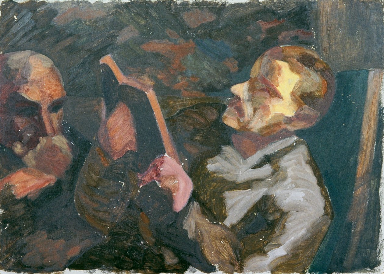 Old Man Reading by Walther Gamerith