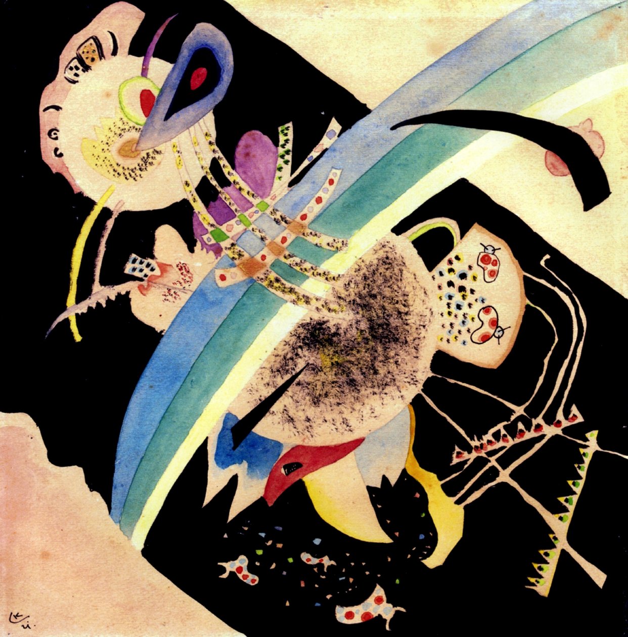 Study for Circles on Black by Wassily Kandinsky