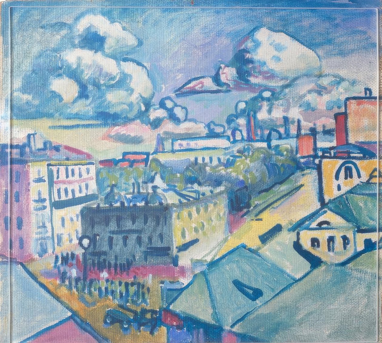 Zubovsky Square in Moscow from the Window by Wassily Kandinsky