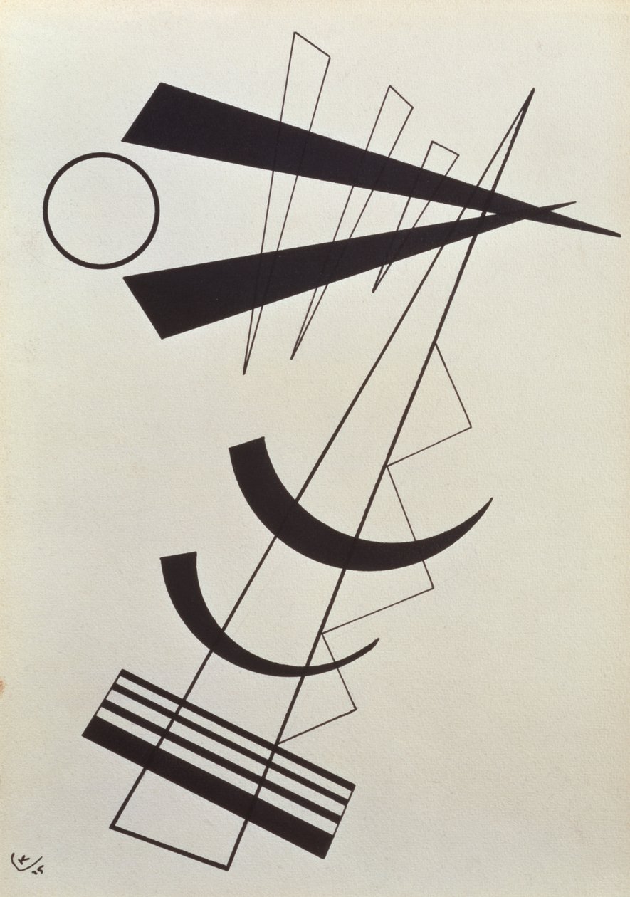Emphasized Weights in Black and White by Wassily Kandinsky