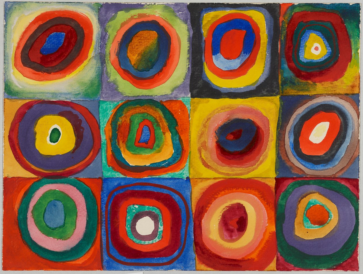 Color Study – Squares with Concentric Rings by Wassily Kandinsky