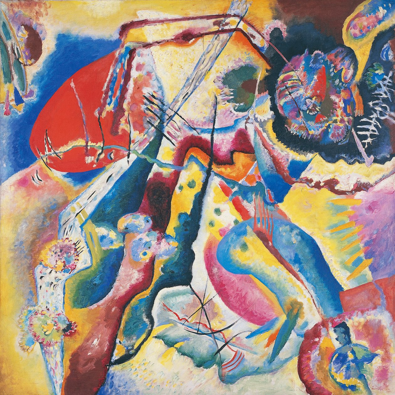 Painting with red spot by Wassily Kandinsky