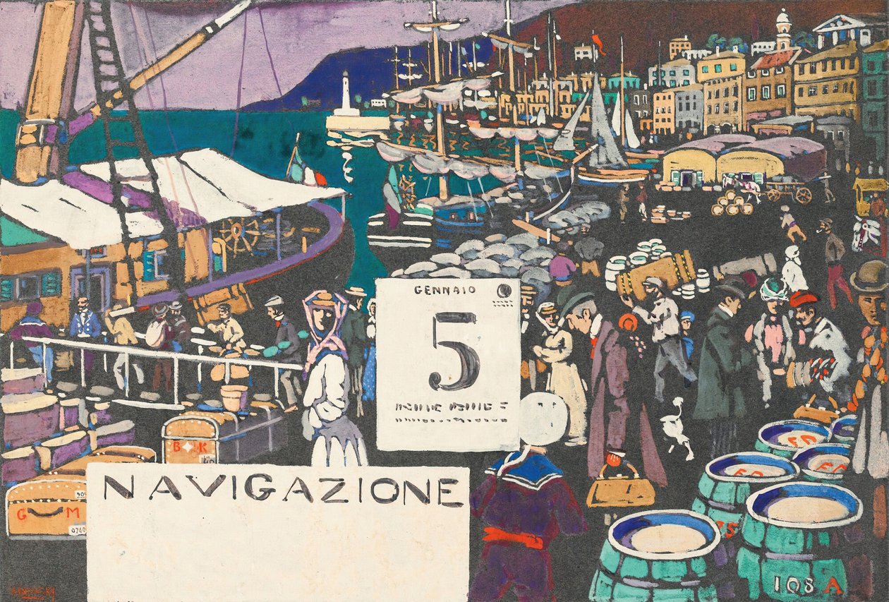 Study for a Ship Poster by Wassily Kandinsky