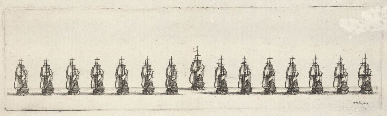 A Fleet in Line by Wenceslaus Hollar