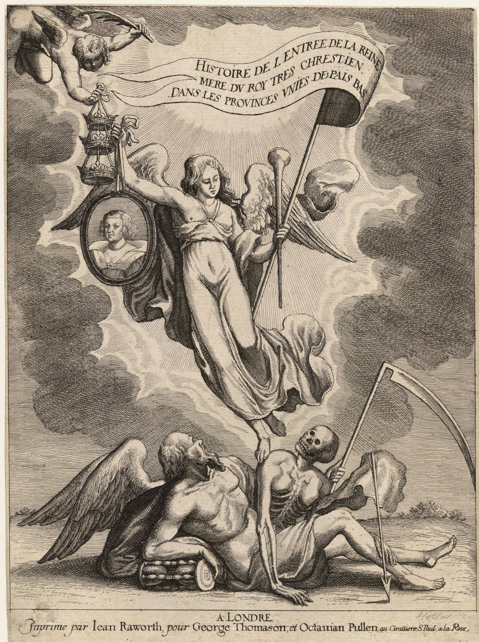 La Serre. Entry of the Queen Mother into ... the Low Countries. State 2 by Wenceslaus Hollar
