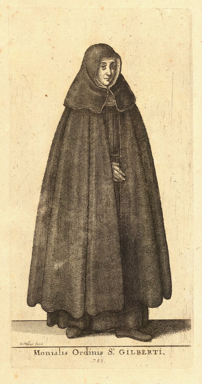 Nun of the Order of St. Gilbert by Wenceslaus Hollar