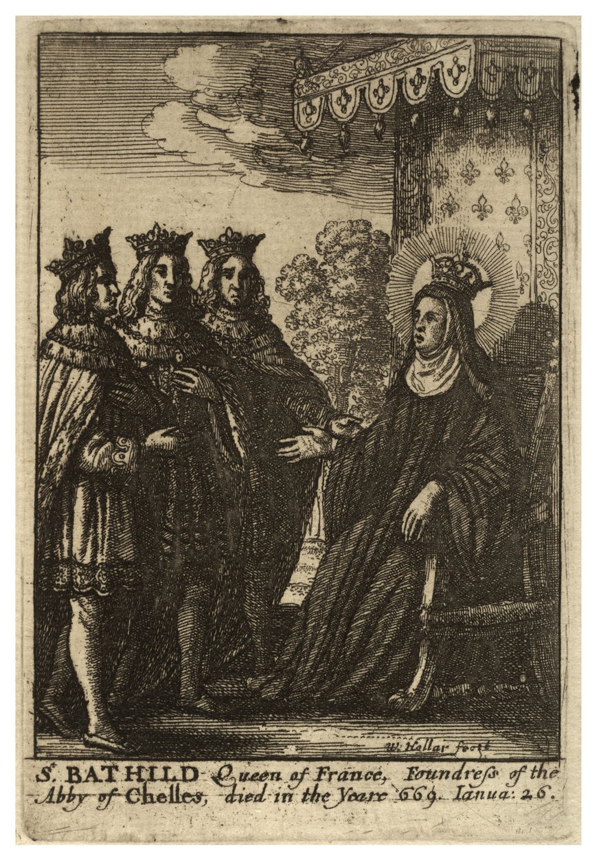 St Bathilde by Wenceslaus Hollar