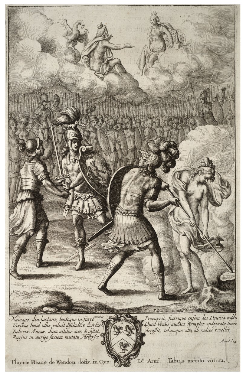 The Last Fight of Aeneas and Turnus (State 1) by Wenceslaus Hollar