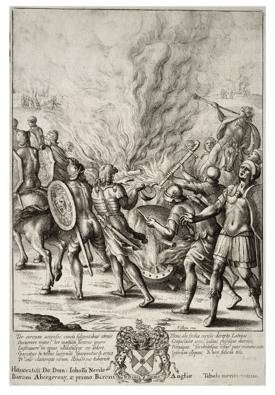 Wenceslas Hollar - The Trojans Cremating Their Dead (State 2) by Wenceslaus Hollar