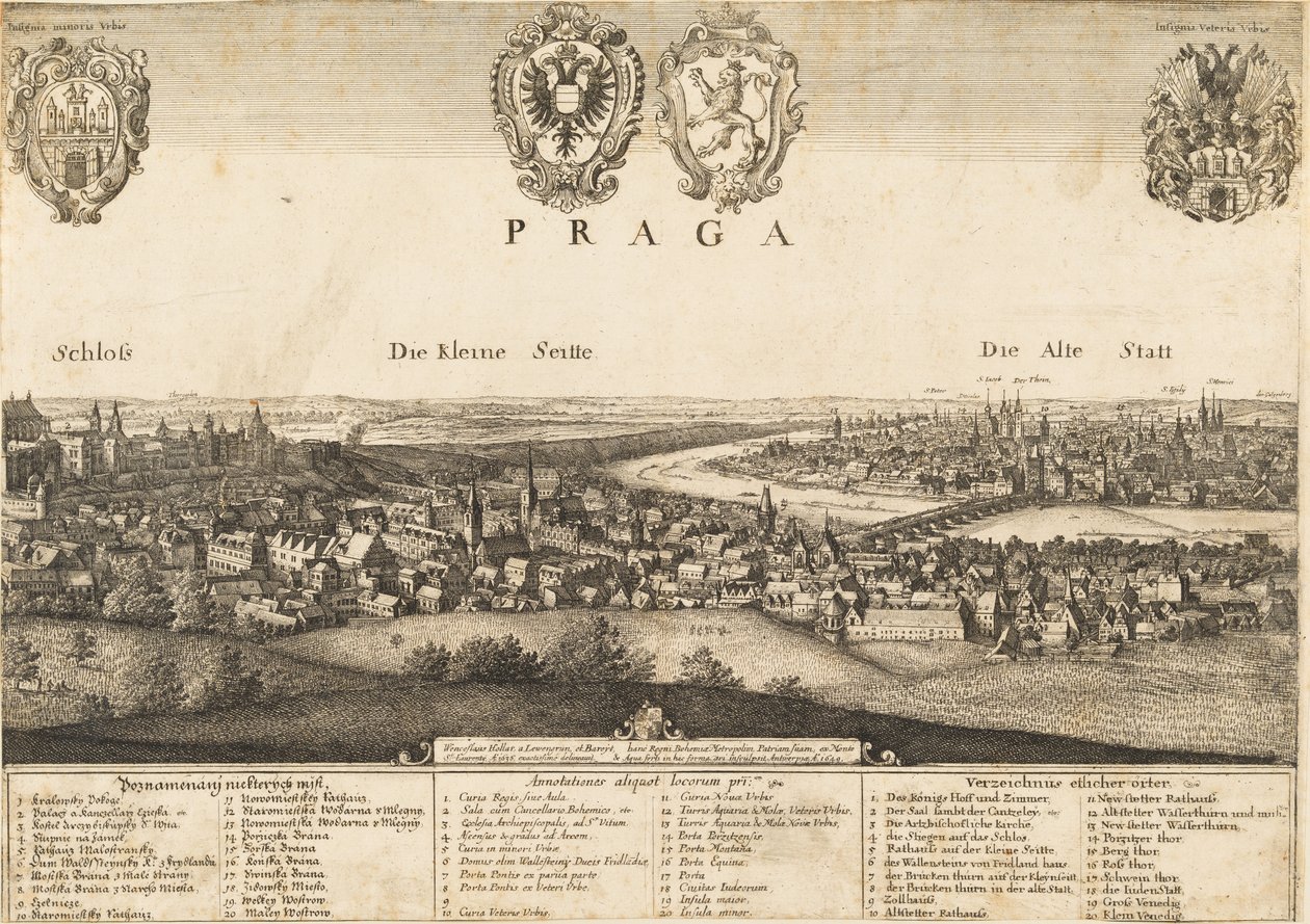 Large View of Prague by Wenceslaus Hollar